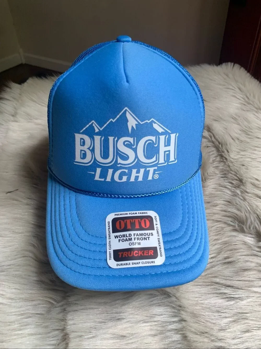 NWT Busch Light Beer Trucker Mesh vintage inspired snapback hat